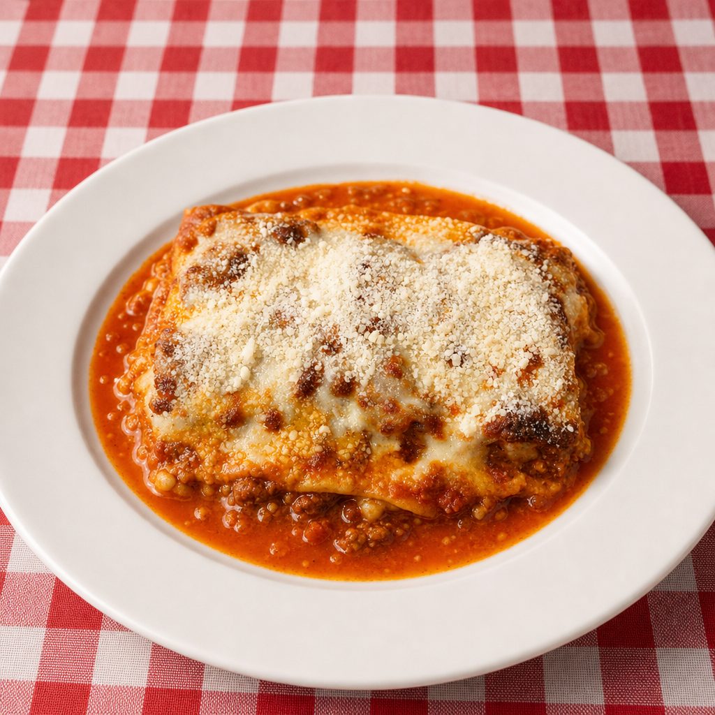 Lasagna Bolognese Homemade.
