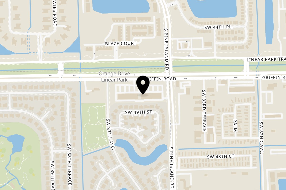 Map showing the location of Donna Sarah on 8648 Griffin Rd in Cooper City